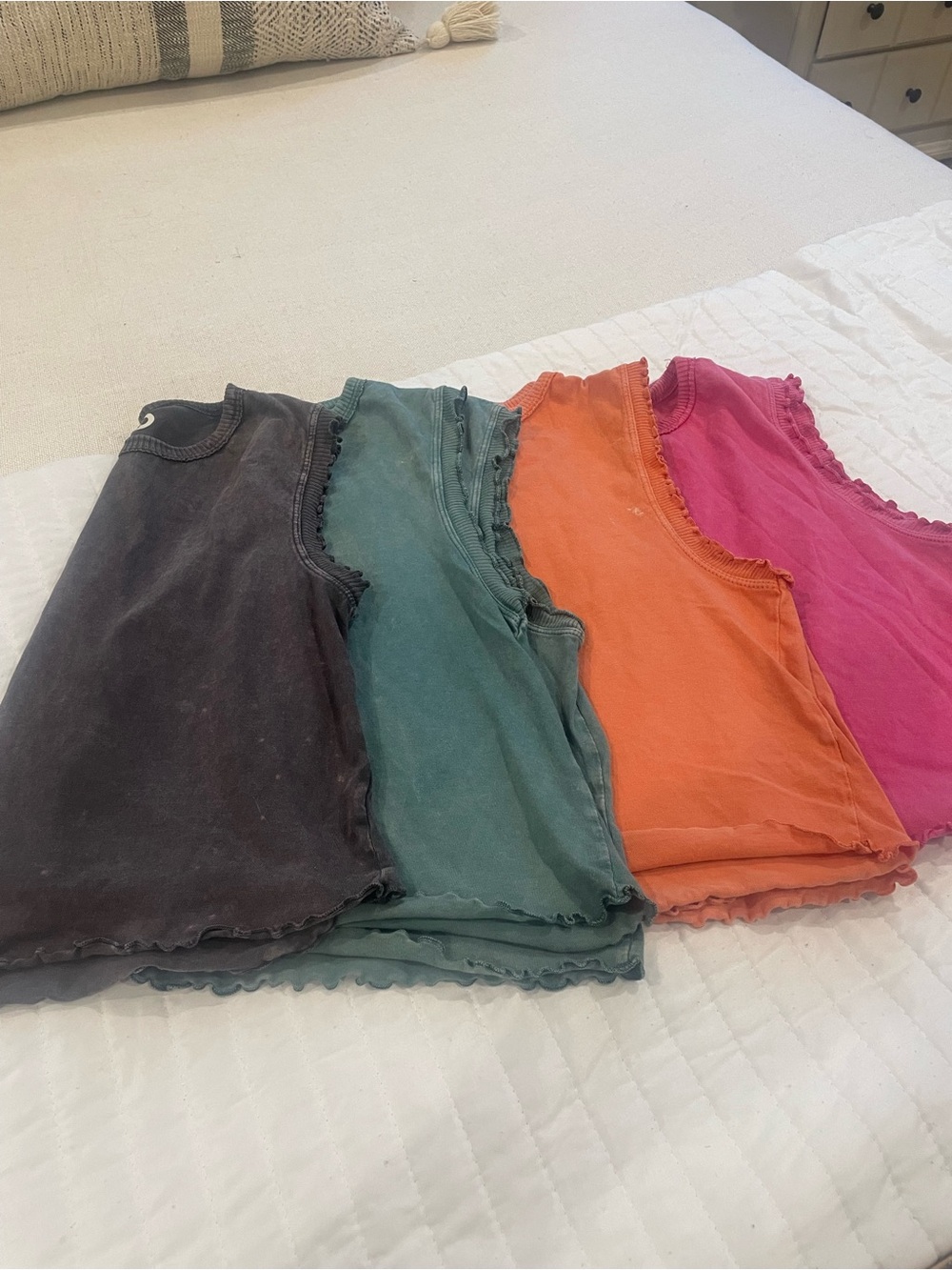 SO Women's Tank Tops Set - Charcoal, Teal, Orange, Fuchsia